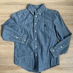 Ralph Lauren Kids Denim Blue Button Down Shirt Size 8